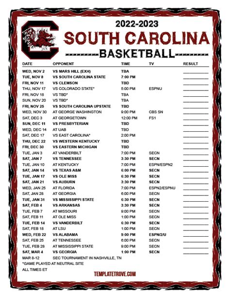 south carolina gamecocks game time